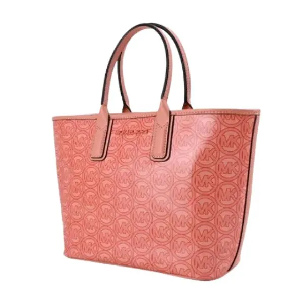 Túi Tote Nữ Michael Kors MK Jodie Small Logo Jacquard Tote Bag 35H1T2JT1C Màu Cam Hồng Đào