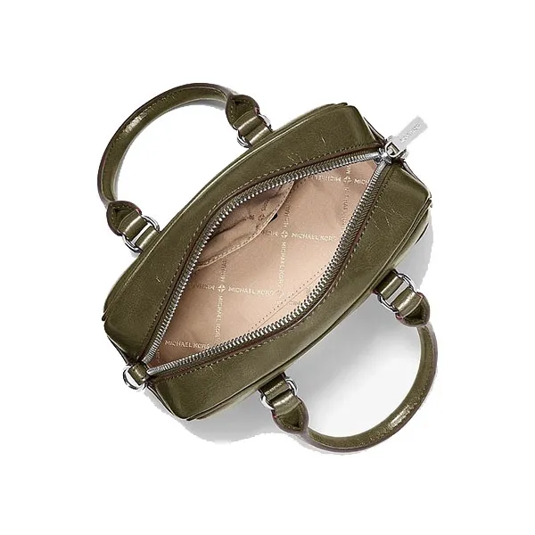 Túi Đeo Chéo Nữ Michael Kors MK Thompson Extra-Small Distressed Convertible Satchel 35F5S7OC0Y Màu Xanh Olive