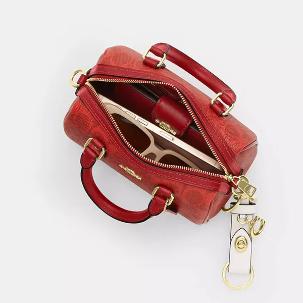 Túi Đeo Chéo Nữ Coach Mini Rowan Crossbody Bag In Signature Canvas CEY63 Màu Đỏ