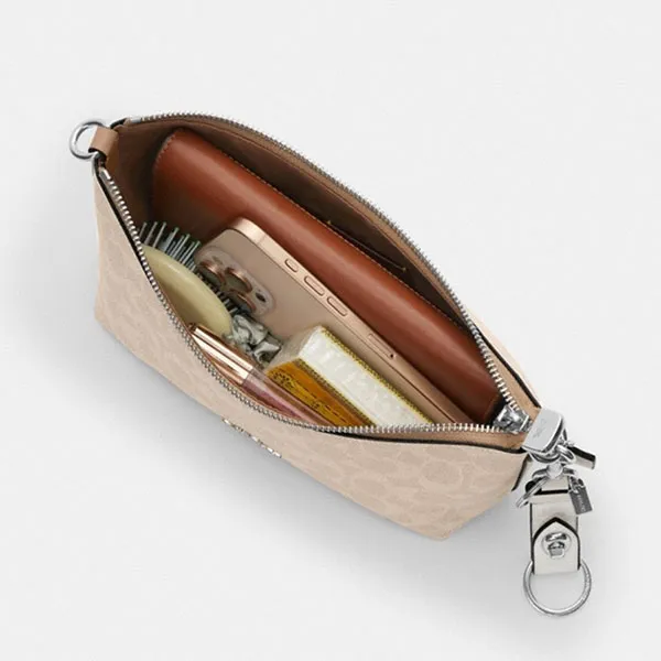 Túi Đeo Chéo Nữ Coach Caitlin Shoulder Bag In Signature Canvas CEK80 Màu Cát