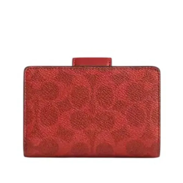 Ví Nữ Coach Medium Corner Zip Wallet In Signature Canvas CW786 Màu Đỏ