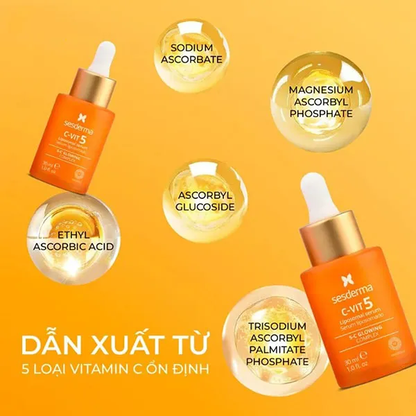 Tinh Chất Hỗ Trợ Chố.ng Oxy Hóa Và Làm Sáng Da Sesderma C-VIT 5 Liposomal Serum (30ml)
