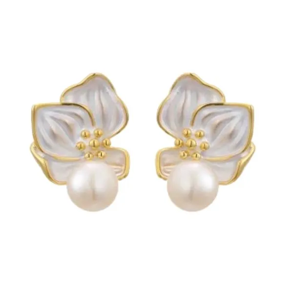 Khuyên Tai Nữ Kya Jewel Golden Stamen JE27 Màu Trắng Vàng