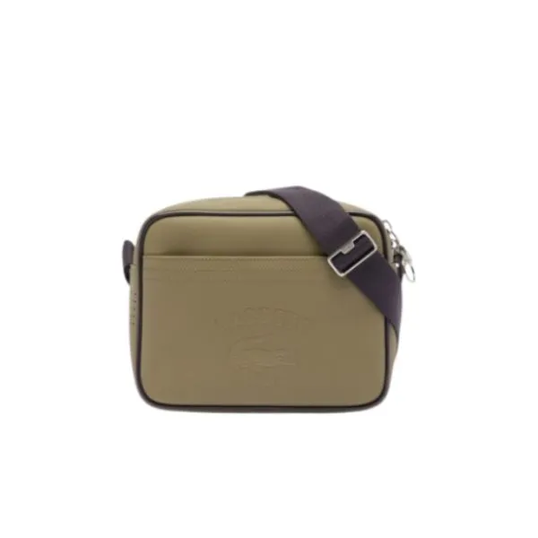 Túi Đeo Chéo Unisex Lacoste Medium Club 1930 Petit Piqué Reporter Bag NU4850 - R63 Màu Xanh Olive