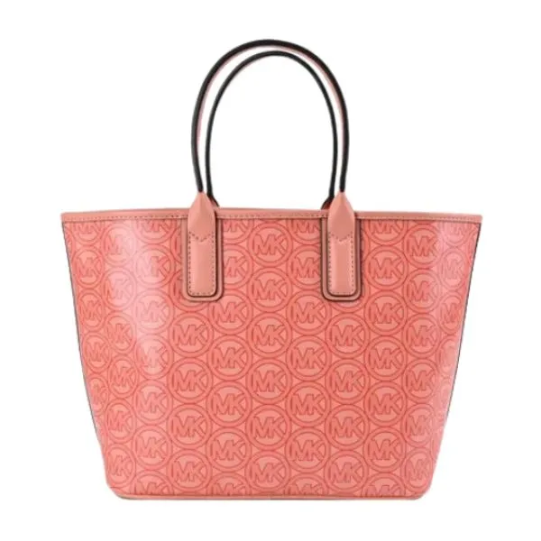 Túi Tote Nữ Michael Kors MK Jodie Small Logo Jacquard Tote Bag 35H1T2JT1C Màu Cam Hồng Đào