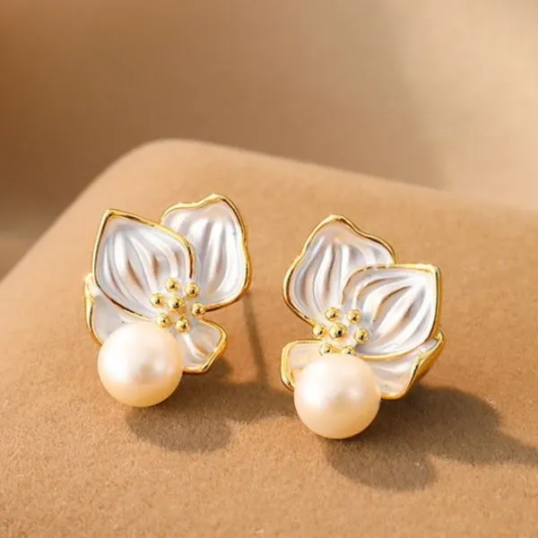Khuyên Tai Nữ Kya Jewel Golden Stamen JE27 Màu Trắng Vàng