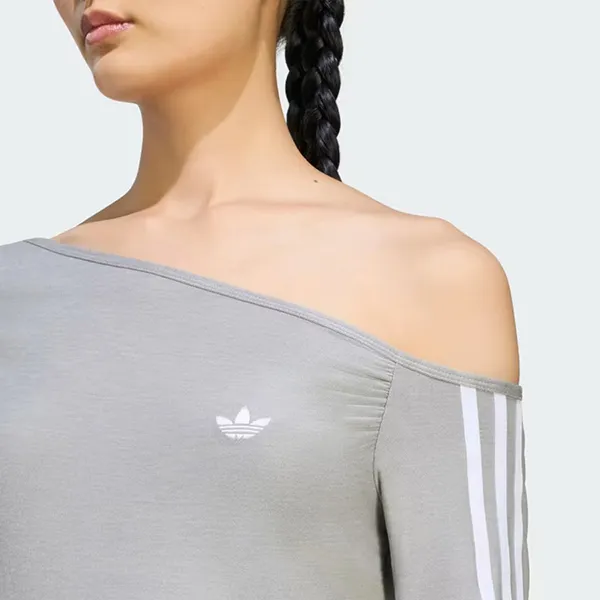 Áo Dài Tay Lệch Vai Nữ Adidas One Shoulder Asymmetric Long-Sleeve Top LE8311 Màu Xám Size S