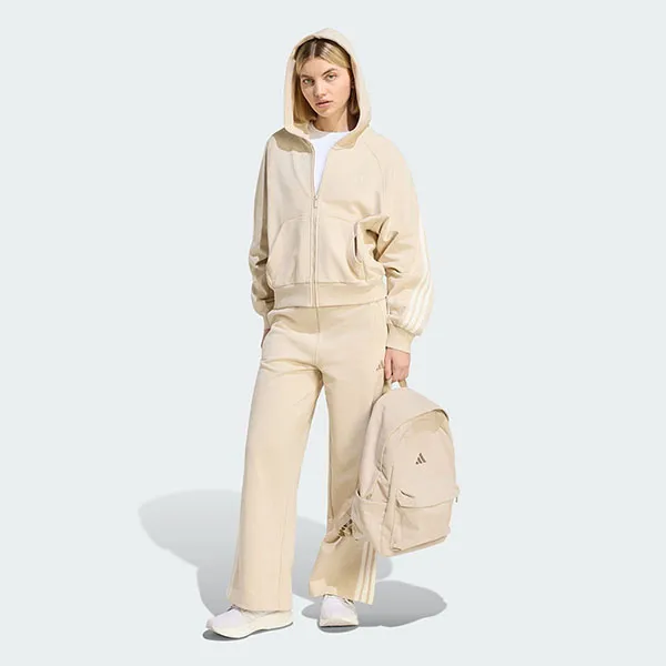 Áo Hoodie Nữ Adidas Kit 3-Stripes Full-Zip KV9880 Màu Be Size XS