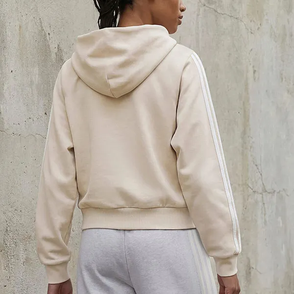 Áo Hoodie Nữ Adidas Kit 3-Stripes Full-Zip KV9880 Màu Be Size XS