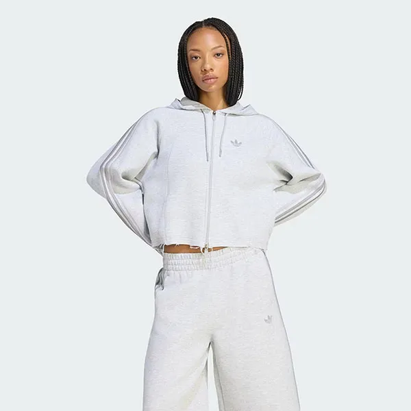 Áo Hoodie Nữ Adidas SST 2.0 Cropped KT4690 Màu Xám Nhạt Size M