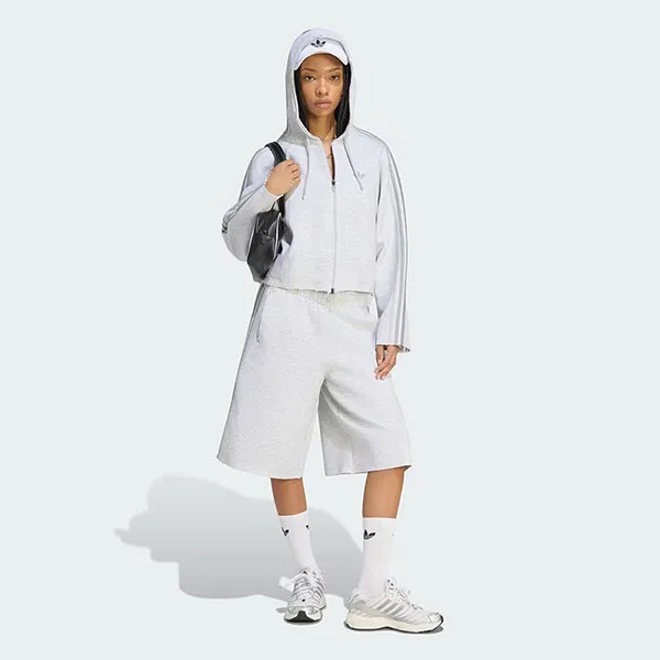 Áo Hoodie Nữ Adidas SST 2.0 Cropped KT4690 Màu Xám Nhạt Size M