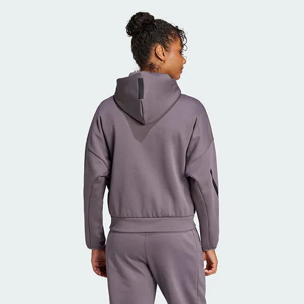 Áo Hoodie Nữ Adidas ZNE One-Way Zip-Up Grey Strata JD5985 Màu Tím Xám Size XS
