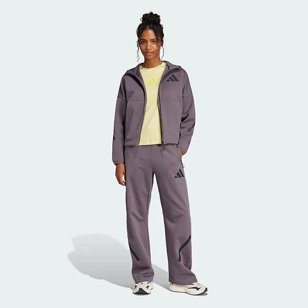 Áo Hoodie Nữ Adidas ZNE One-Way Zip-Up Grey Strata JD5985 Màu Tím Xám Size XS