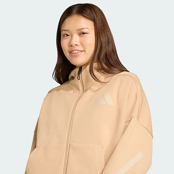 Áo Hoodie Nữ Adidas ZNE One-Way Zip-Up Warm Sandstone JY5970 Màu Nâu Be Size XS