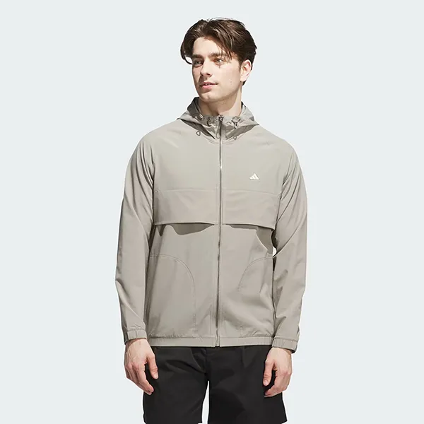 Áo Khoác Gió Nam Adidas Golf Go-to Full-Zip Windbreaker JL7915 Màu Be Xám Size S