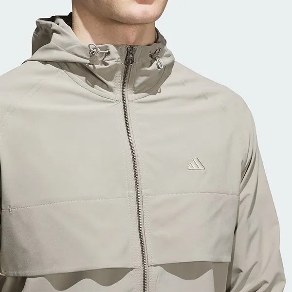 Áo Khoác Gió Nam Adidas Golf Go-to Full-Zip Windbreaker JL7915 Màu Be Xám Size S