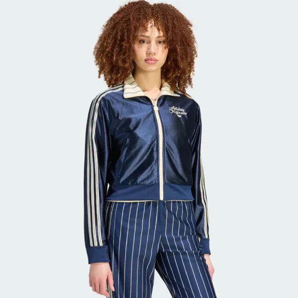 Áo Khoác Hai Mặt Nữ Adidas Firebird Reversible Track Top KR7031 Màu Kem Size XS
