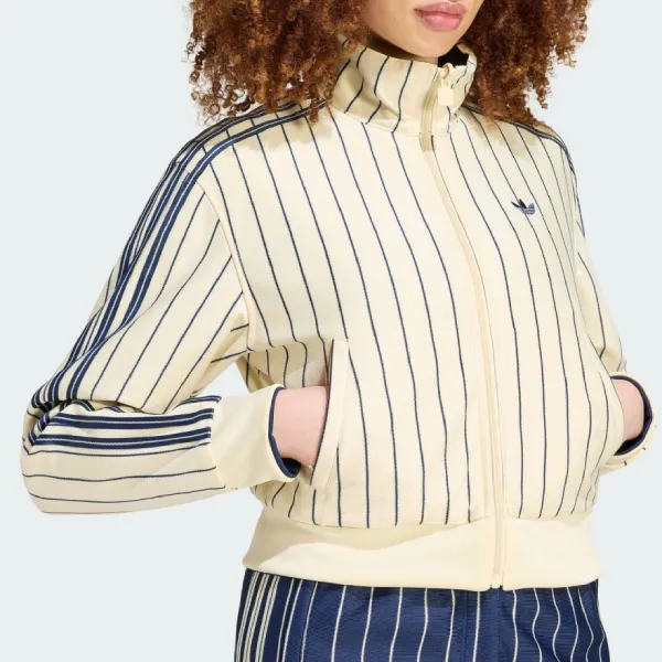 Áo Khoác Hai Mặt Nữ Adidas Firebird Reversible Track Top KR7031 Màu Kem Size XS