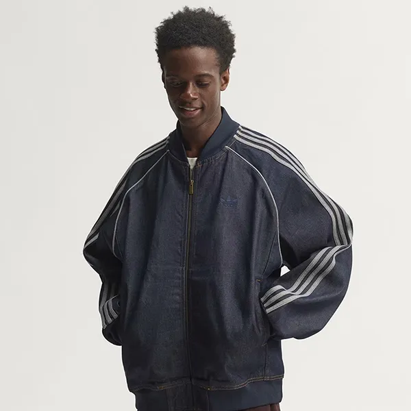 Áo Khoác Nam Adidas SST Adicolor Denim Track Top KS6926 Màu Xanh Chàm Size S