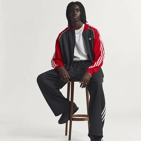 Áo Khoác Nam Adidas SST Loose-Fit Mesh Track Top KE0115 Màu Đen Đỏ Size M