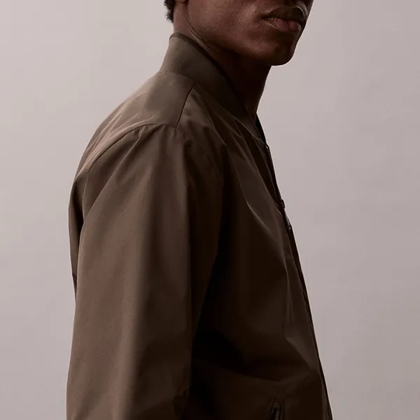 Áo Khoác Nam Calvin Klein CK Tipped Matte Bomber Jacket LF511 - 021 Màu Nâu Size XS
