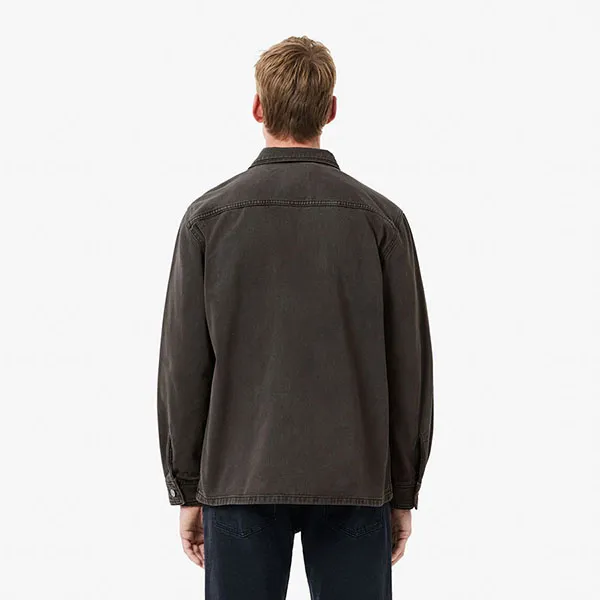Áo Khoác Nam Lacoste Men's Oversized Denim Overshirt CH7227-I8W Màu Đen Xám Size 38