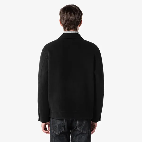 Áo Khoác Nam Lacoste Wool Trucker Jacket BH602E 031 Màu Đen Size 50