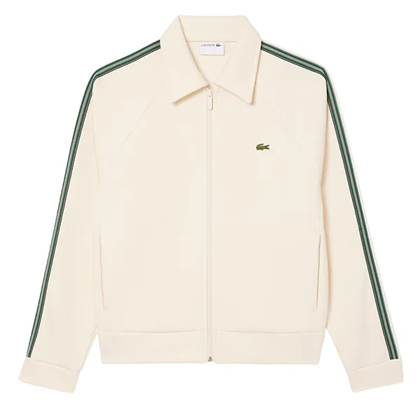 Áo Khoác Nỉ Lacoste Men's Made In France Zip-Up Sweatshirt SH5927 XFJ Màu Kem Size 4