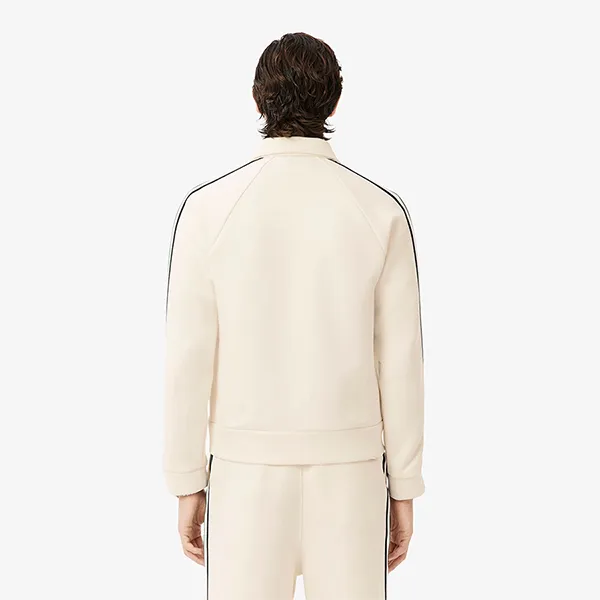 Áo Khoác Nỉ Lacoste Men's Made In France Zip-Up Sweatshirt SH5927 XFJ Màu Kem Size 4