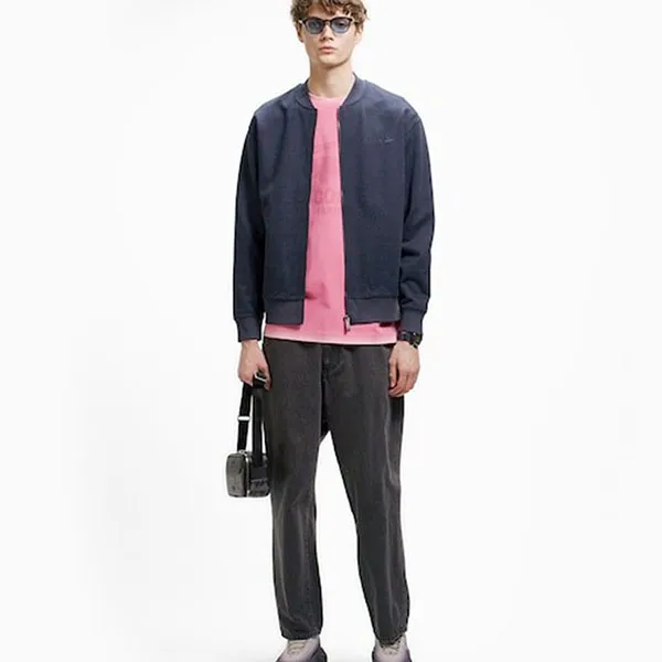 Áo Khoác Nỉ Nam Lacoste Relaxed SH9440-350 Màu Xanh Đen Size 2
