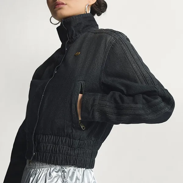 Áo Khoác Nữ Adidas Denim Tracktop KD3918 Màu Đen Size XS