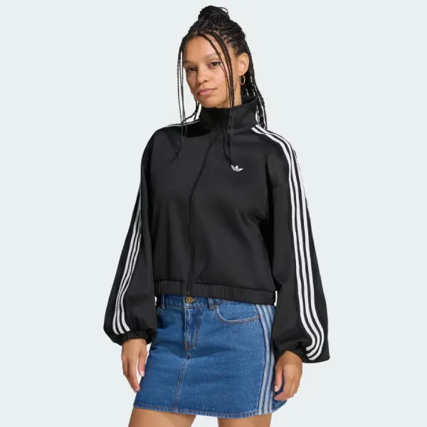 Áo Khoác Nữ Adidas Heritage Oversized Lace Track Top LG4279 Màu Đen Size 2XS