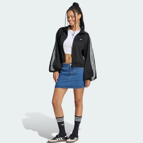 Áo Khoác Nữ Adidas Heritage Oversized Lace Track Top LG4279 Màu Đen Size 2XS