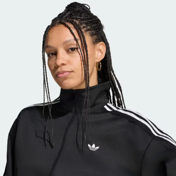 Áo Khoác Nữ Adidas Heritage Oversized Lace Track Top LG4279 Màu Đen Size 2XS