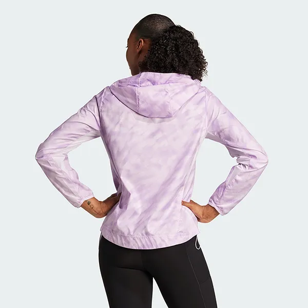 Áo Khoác Nữ Adidas Own The Run Patterned Overlay Jacket JL8702 Màu Tím Size XS