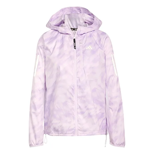 Áo Khoác Nữ Adidas Own The Run Patterned Overlay Jacket JL8702 Màu Tím Size XS