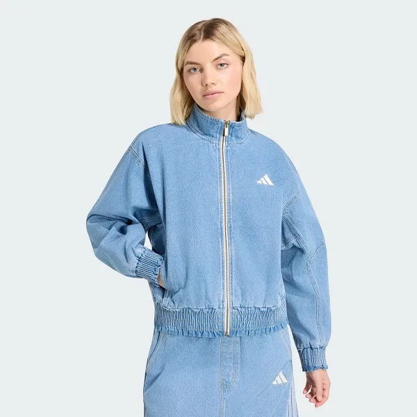 Áo Khoác Nữ Adidas Stadium Washed Denim Loose Fit Jacket KV0625 Màu Xanh Denim Size M