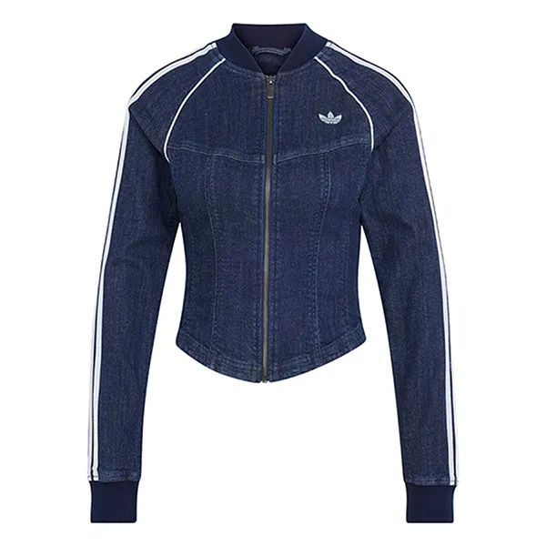 Áo Khoác Nữ Adidas Track Top Denim Corset Superstar LE8299 Màu Xanh Jean Size XL