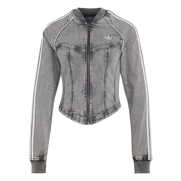 Áo Khoác Nữ Adidas Track Top Denim Corset Superstar LF3779 Màu Xám Size L
