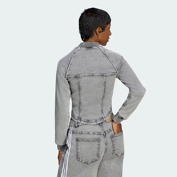 Áo Khoác Nữ Adidas Track Top Denim Corset Superstar LF3779 Màu Xám Size L
