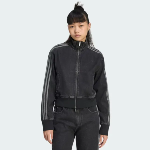 Áo Khoác Nữ Adidas Tracktop Denim Firebird IB6917 Màu Đen Size XS