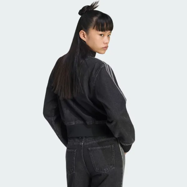 Áo Khoác Nữ Adidas Tracktop Denim Firebird IB6917 Màu Đen Size XS