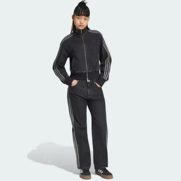 Áo Khoác Nữ Adidas Tracktop Denim Firebird IB6917 Màu Đen Size XS