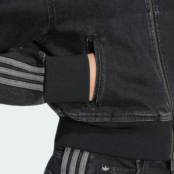 Áo Khoác Nữ Adidas Tracktop Denim Firebird IB6917 Màu Đen Size XS