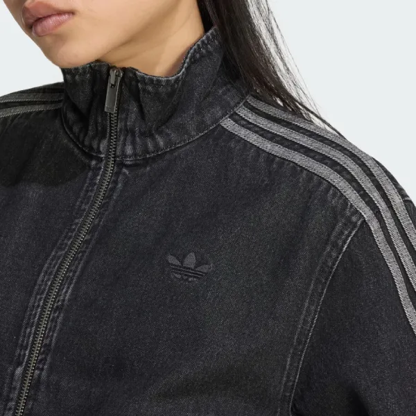 Áo Khoác Nữ Adidas Tracktop Denim Firebird IB6917 Màu Đen Size XS