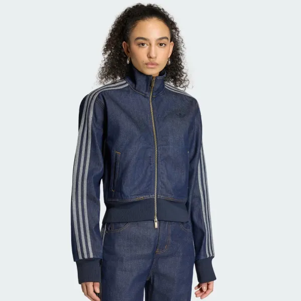 Áo Khoác Nữ Adidas Tracktop Denim Firebird KQ6491 Màu Xanh Denim Size XS