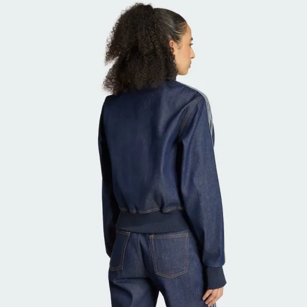 Áo Khoác Nữ Adidas Tracktop Denim Firebird KQ6491 Màu Xanh Denim Size XS
