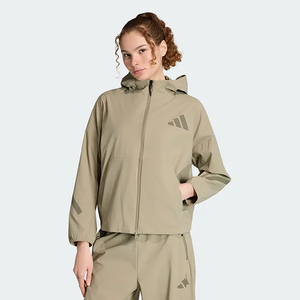 Áo Khoác Nữ Adidas ZNE Track Top Knitted Shirt KD8476 Màu Be Xám Size XS