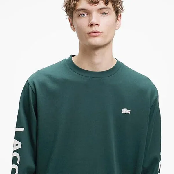 Áo Nỉ Nam Lacoste Loose Sleeve Print Long TH6375 - AFK Màu Xanh Lá Size 2