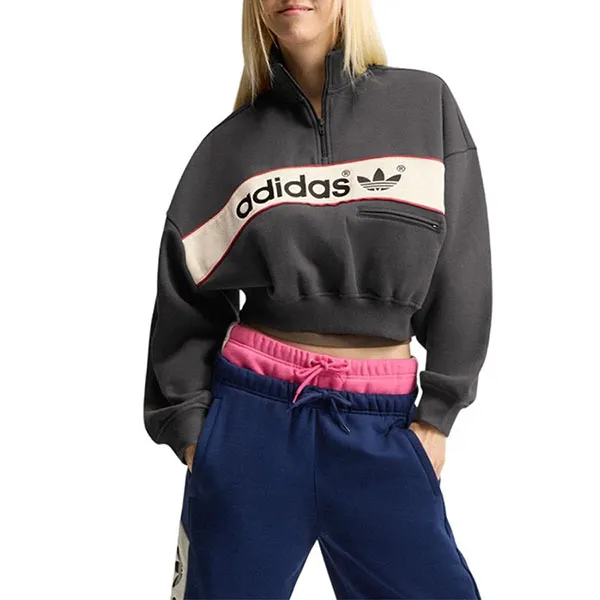 Áo Nỉ Nữ Adidas Signature NY Crewneck Sweatshirt LD1668 Warm Vanilla Màu Đen Trắng Size XS